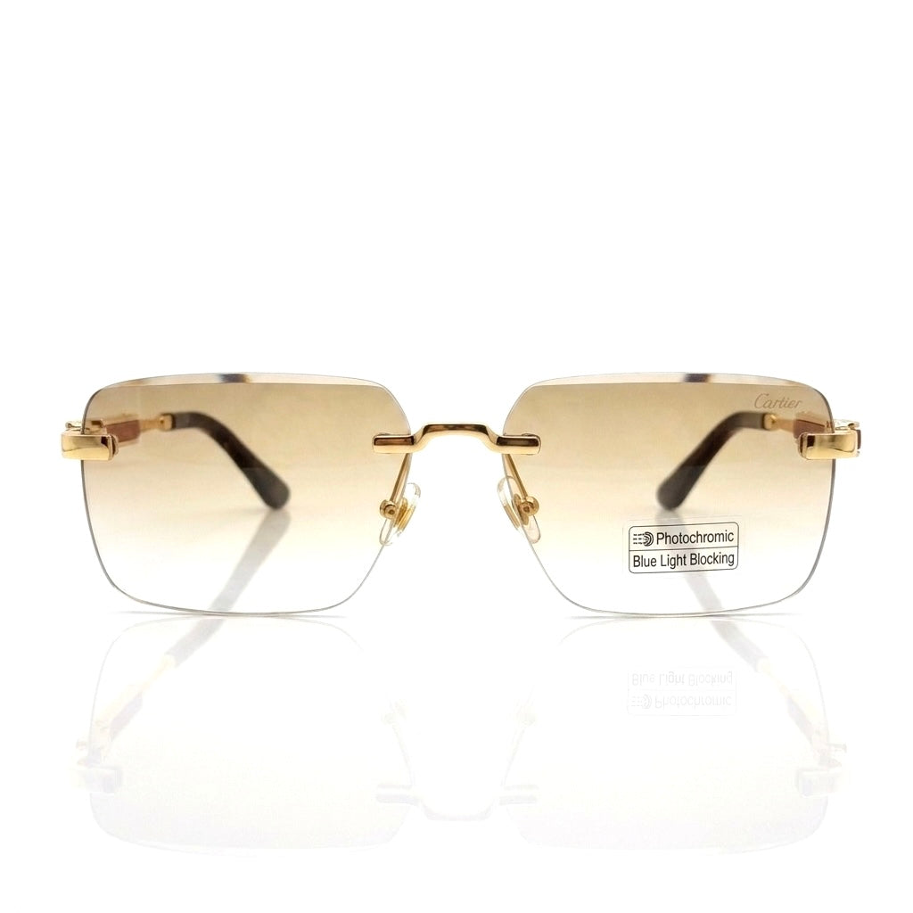 Cartier Photochromic & Blue Light Square Sunglasses