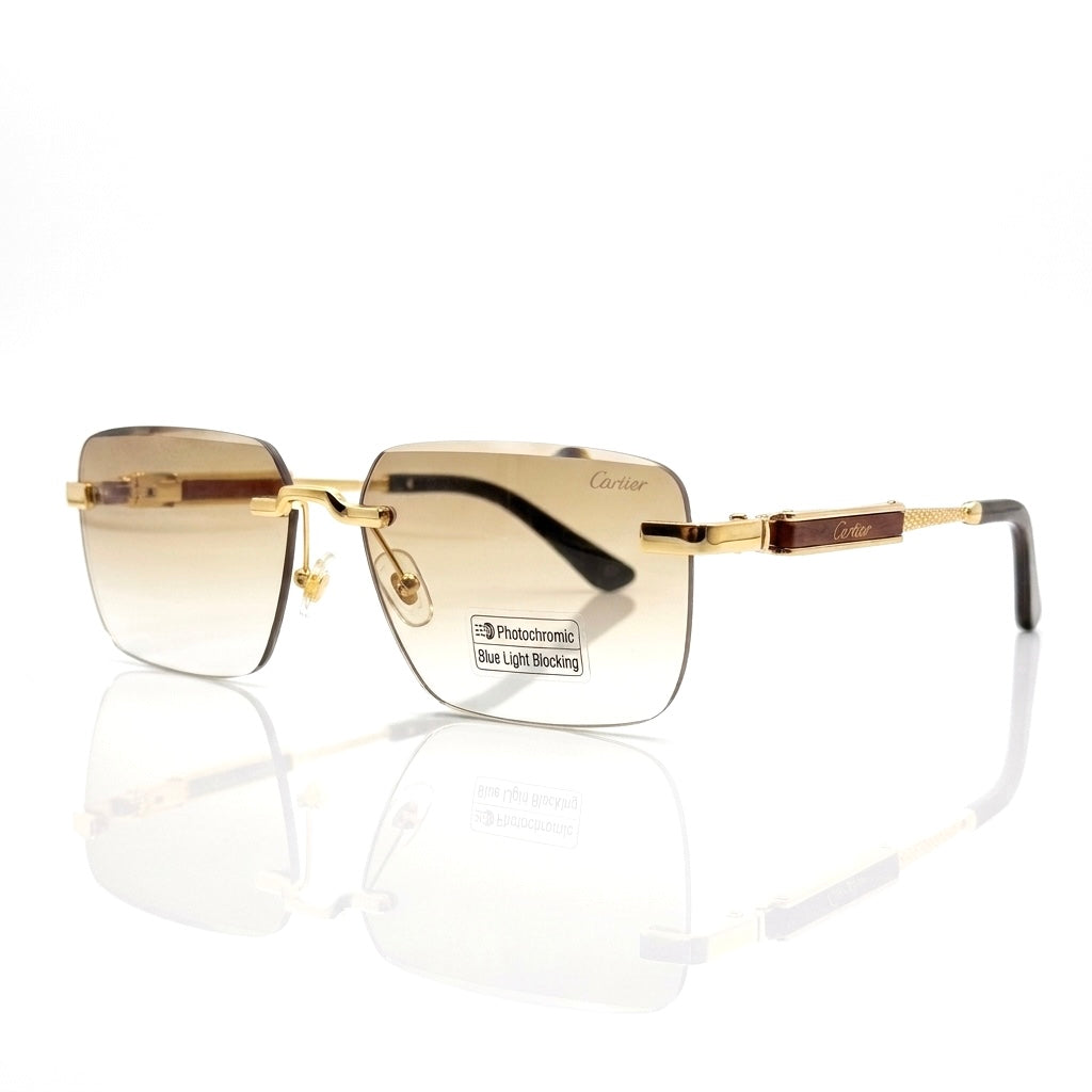 Cartier Photochromic & Blue Light Square Sunglasses